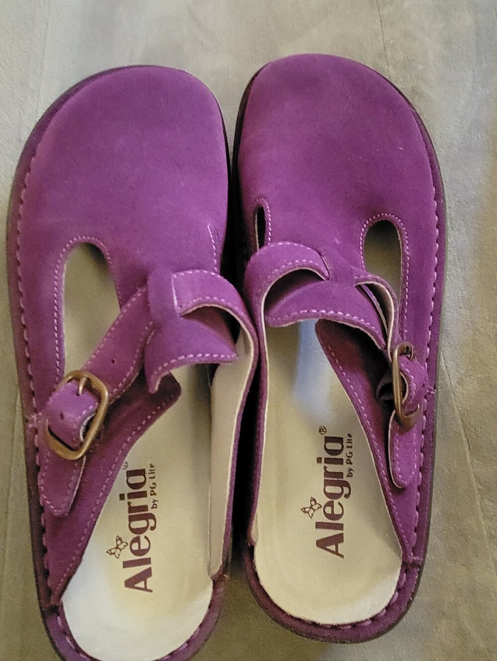 Alegria Women's Purple Suede Mary Jane Clogs